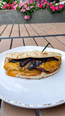 Mushroom & Cheddar Pita Burger |Instagram @restaurant_aholic