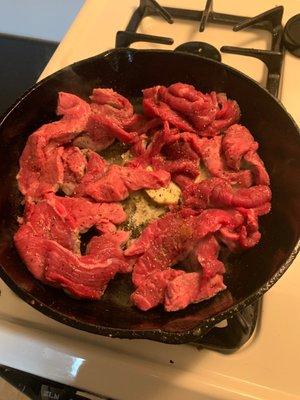 The only way to cook steak for phillys ... cast iron S&P and a little butcher butter...