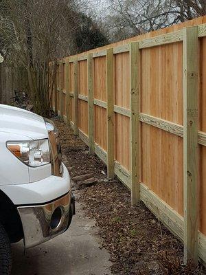 Cedar Privacy Fencing in Victoria Tx 

Coastal Fence and Irrigation 
361-550-2070