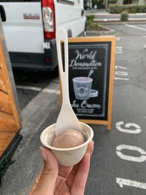 Mini scoop of chocolate smoke at off the grid: Menlo Park