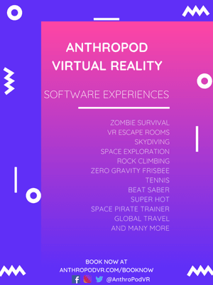 AnthroPod's Virtual Reality experiences and software catalog! Over 35+ software experiences available!