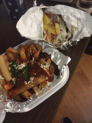 Cajun fries and a gyro