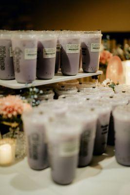 Boba bar at my wedding. Drinks provided by Chaos Bubble Tea, décor and signage provided by me.