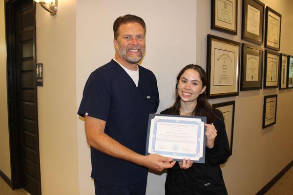 Congratulations to Vanessa for completing her Expanded Functions Dental Assistant Certificate from our school, FLDATS!