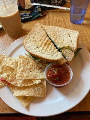 Downtown Turkey Club Panini with Chips and Salsa