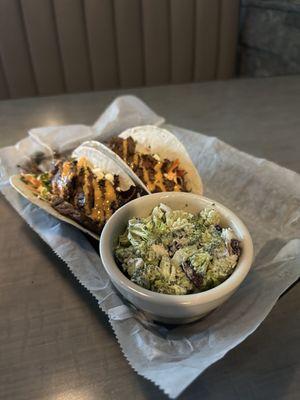 Korean Tacos & Side Broccoli Slaw