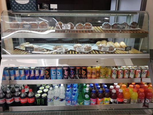 Assorted pastries and drinks