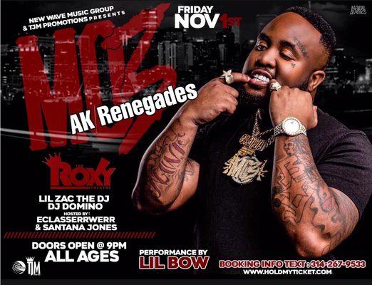 Nov 1st Live @The Roxy Denver,Co! Mo3 x AK Renegades