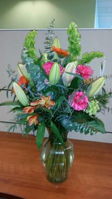 Beautiful birthday arrangement by Langanke's!  Love this local florist.