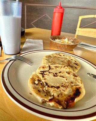 The bomb! Hands down the best pupusas, they aren't greasy they are filled perfectly. The horchata - untouchable.