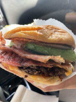 Bacon avocado burger