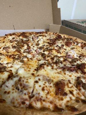 All meat pizza