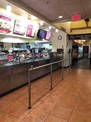 Inside ice cream counter