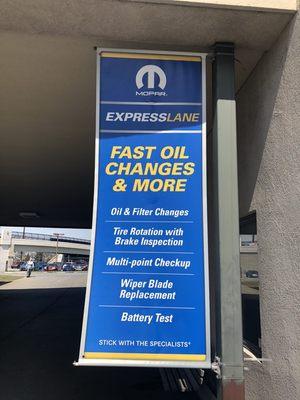 Express Lane Oul Change!