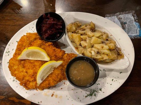 Pork Schnitzel'n German Potato Salad.