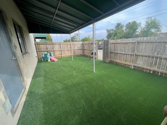 Pet Turf installed at a luxury pet resort in Livonia Michigan