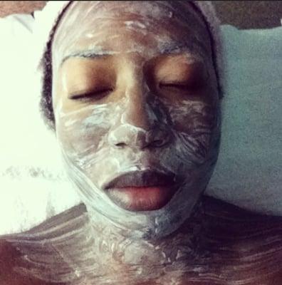 Corrective facial with a face polish!