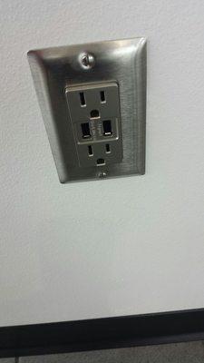 Outlets with USB ports.