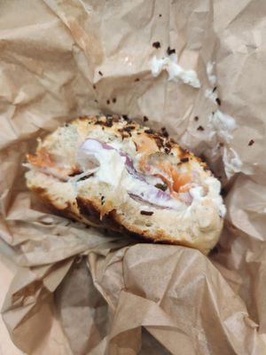 Bagel with lox and cream cheese