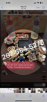 4/7 mobile cash for gold. Open 24 hours 7  days a week. Turns  your  jewelry into fast cash. We pay top dollar   267-584-5276