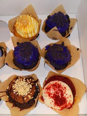 Turn, Ube, Hazelnut and Red Velvet cupcakes