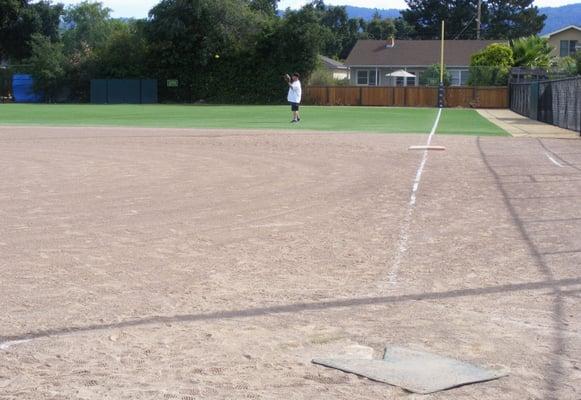 Right field is a little more roomy