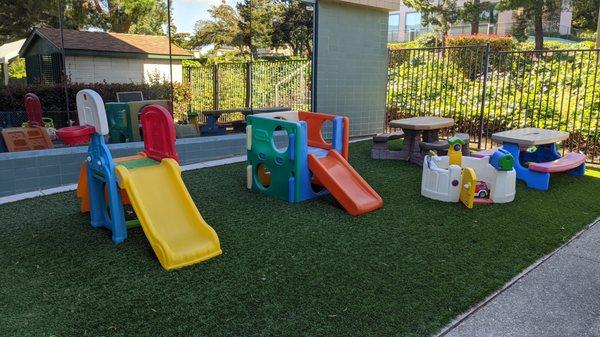 We have a separate toddler playground for our young ones.