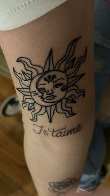 Sun and moon tattoo