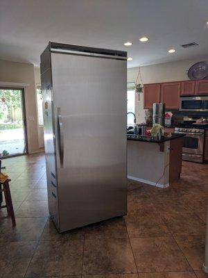 John moved this gigantic Viking fridge for us, not a dent or scratch, great price, exactly on time, completely reliable!