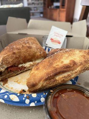 Stromboli with sauce