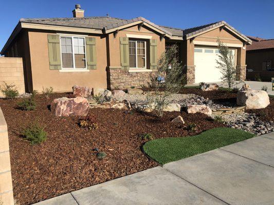 Front yard after being re-landscaped by Designer's Touch.