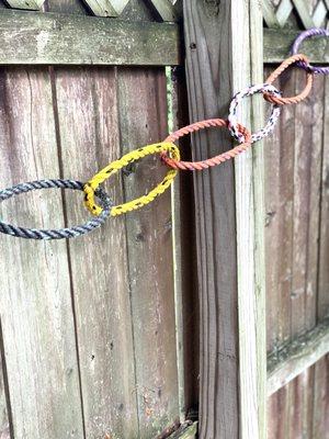 Chain Reaction- In My Yard (Garland Made From 100% Reclaimed Lobster Rope Used By Maine Lobstermen)