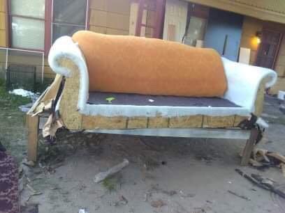 Damaged sofa