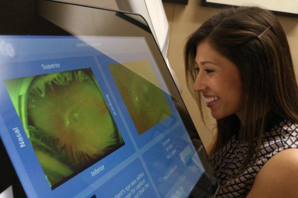 Take advantage of the latest eye testing technology.  Ask us about our Optomap/iWellness package.