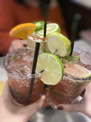 Blackberry mojitos and pineapple jalapeño margarita