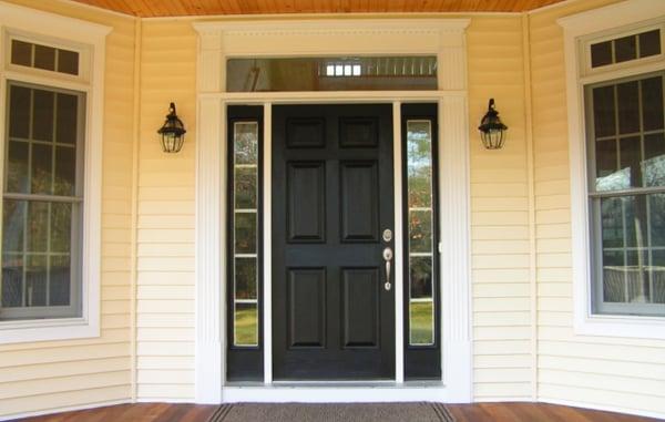 Custom front door installation.