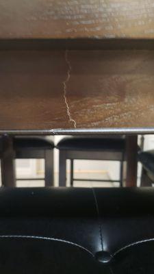 Cracked under table top