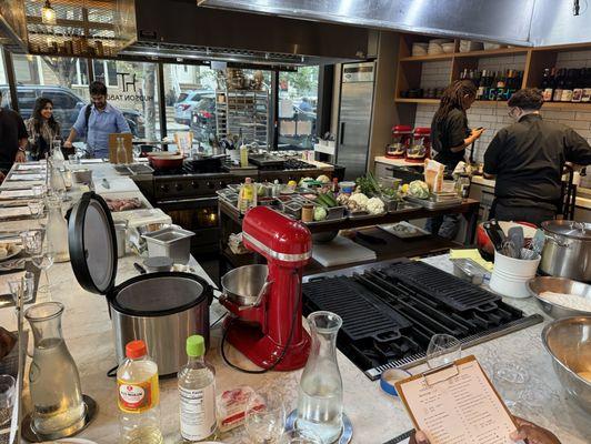 Counter seating, literally the chefs cook in front of you