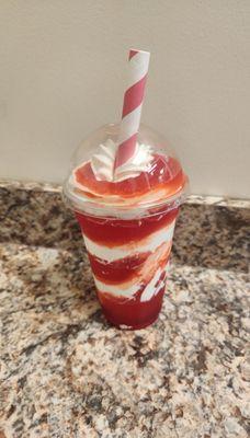 Strawberry slush with whip