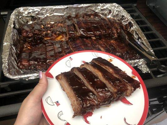 5-6hrs oven baked bbq ribs :)