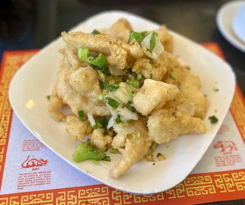 Deep Fried Fish w/ Spicy Salt.  Huge portion.  Could use more spicy salt.  Very good!!