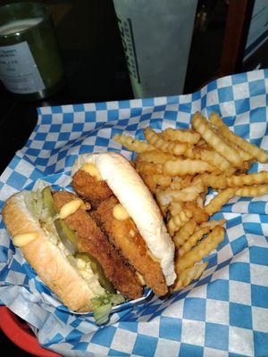 Chicken Sandwich with Crinkle Fries.