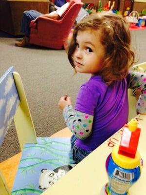 Snack table, in her favorite chair