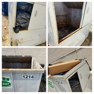 Commercial trash container clean out