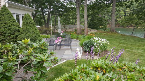 Bluestone and cobble stones overlook Sagamore Creek