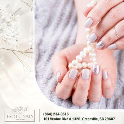 Elevate your look with a visit to Exotic Nails. 
Our expert nail artists are here to give you the perfect set.