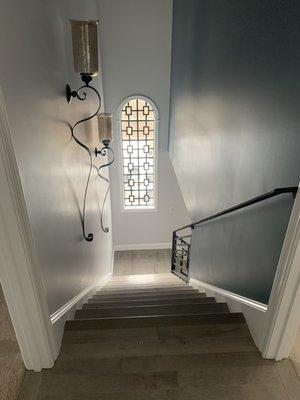 Modern contemporary railings,
 & metal window frame designed and fabricated by us in Methuen,Ma