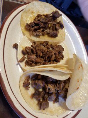 Plain carne asada tacos