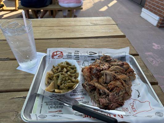 Pulled pork and beans, about $22