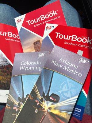 Tour books and maps. It's a great service and we love the information in the TourBooks!